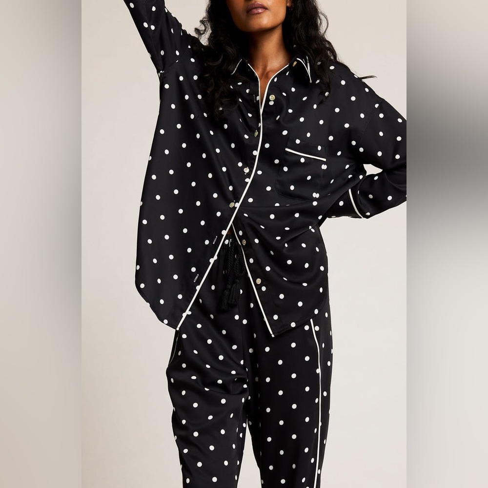 Negative Underwear Black and White Polka Dot Pajama Set